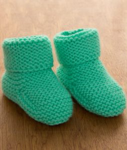 free garter stitch baby bootee