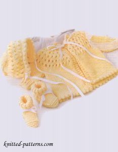 Newborn Knit Set - Sweater Bonnet Booties