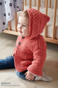 Bernat In The Details Knit Hoodie Free Baby Pattern