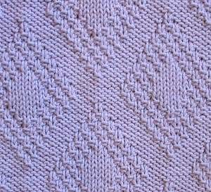 Moss Stitch Diamonds Baby Blanket Knitting Pattern