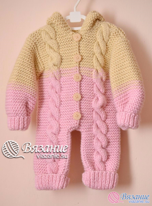 Cabled Baby Jumpsuit knitting pattern