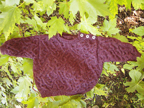 Chaos Cable Baby Sweater Free Knitting Pattern