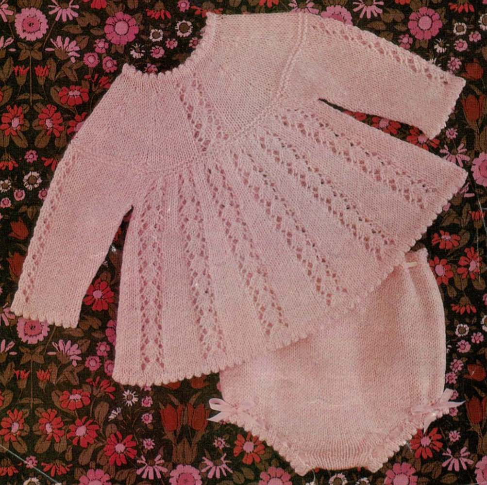 Free Knitting Pattern for Baby Top and Knickers - Vintage