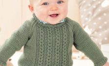 knitting pattern for a baby cabled sweater