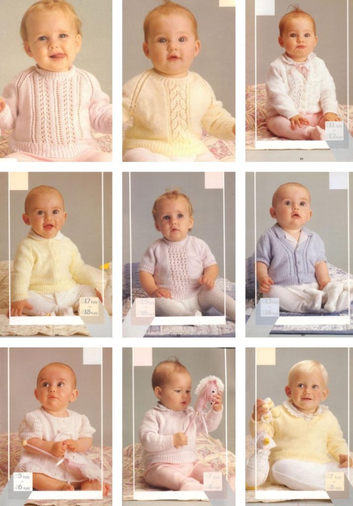 Baby knitting patterns in 3 and 4 ply