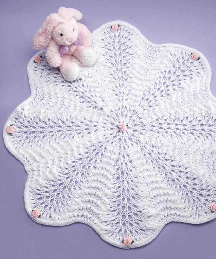 Bed of roses afghan knit pattern for baby