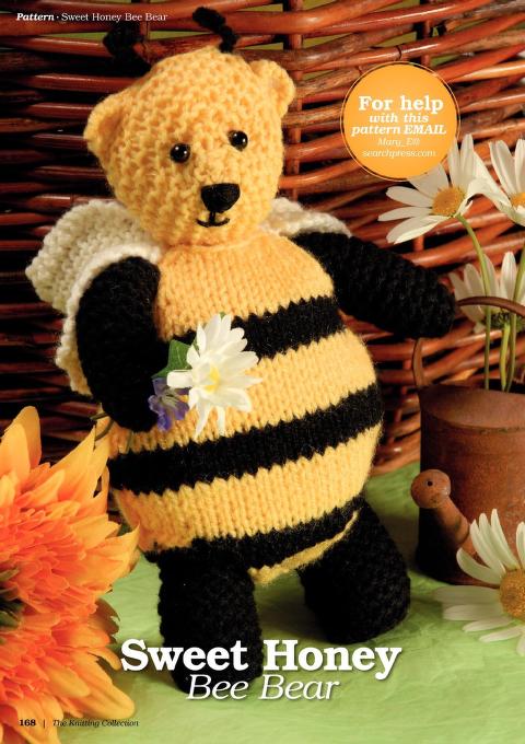 Honey bear baby toy knitting pattern