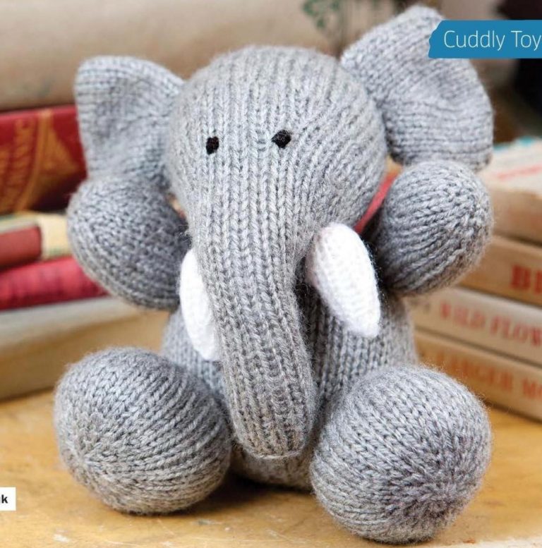 Cuddly Elephant Knit Toy Pattern Free Baby Knitting
