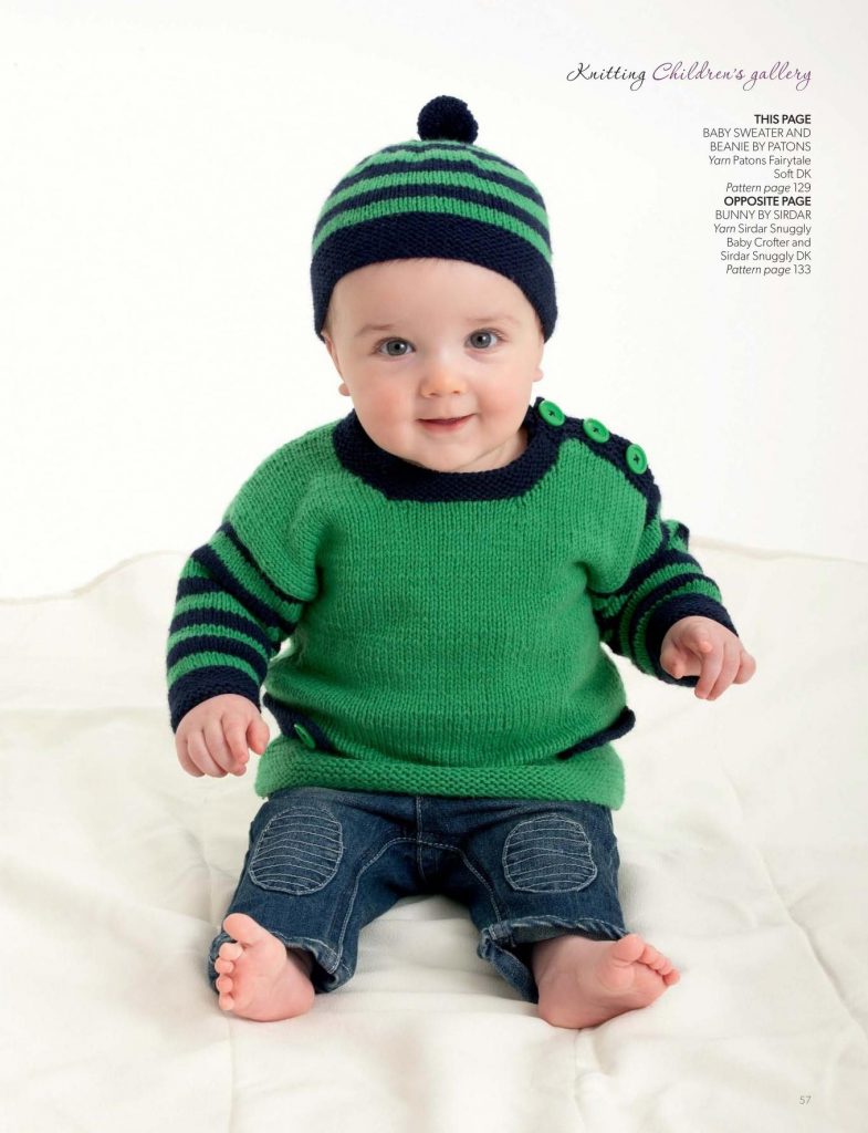 Knitting pattern for a baby sweater and beanie set