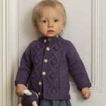 Diamond cable baby cardigan free knitting pattern