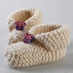 Easy garter stitch baby booties free knitting pattern