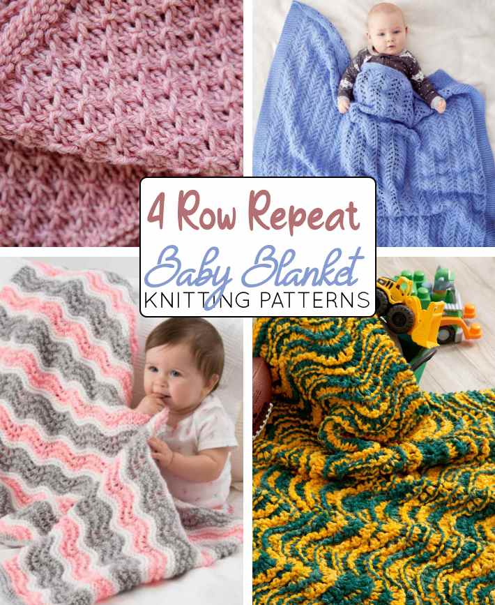 4 row repeat baby blanket knitting patterns free