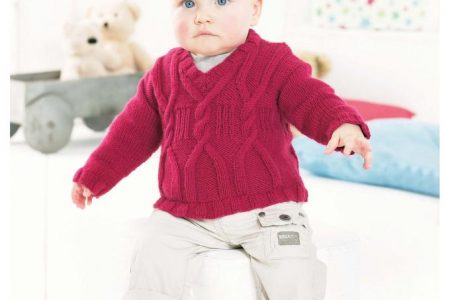 Child and Baby Cabled Sweater Knitting Pattern
