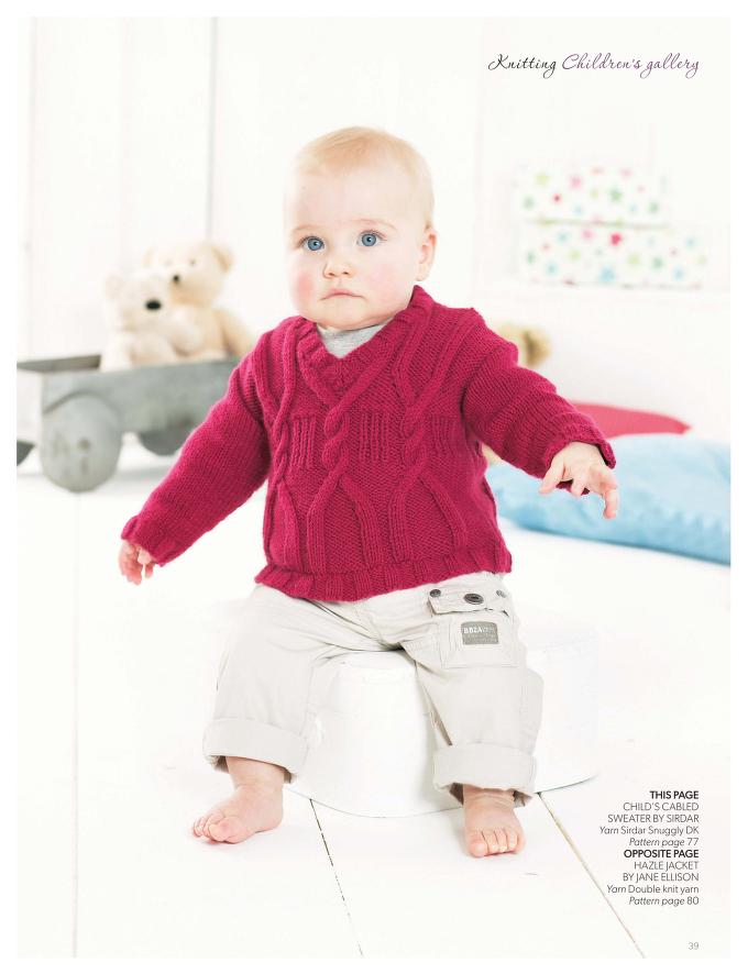 Child and Baby Cabled Sweater Knitting Pattern