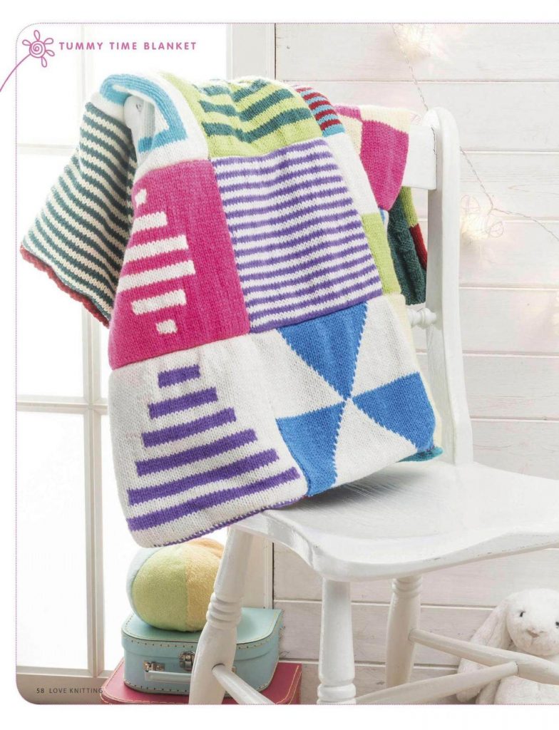 Colorful Block Baby Blanket Knitting Patterns