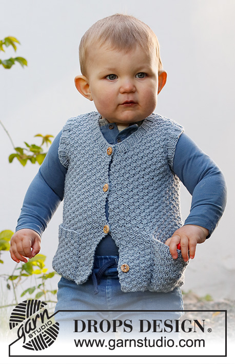 Free V-Neck Vest Knitting Pattern for Babies and Kids