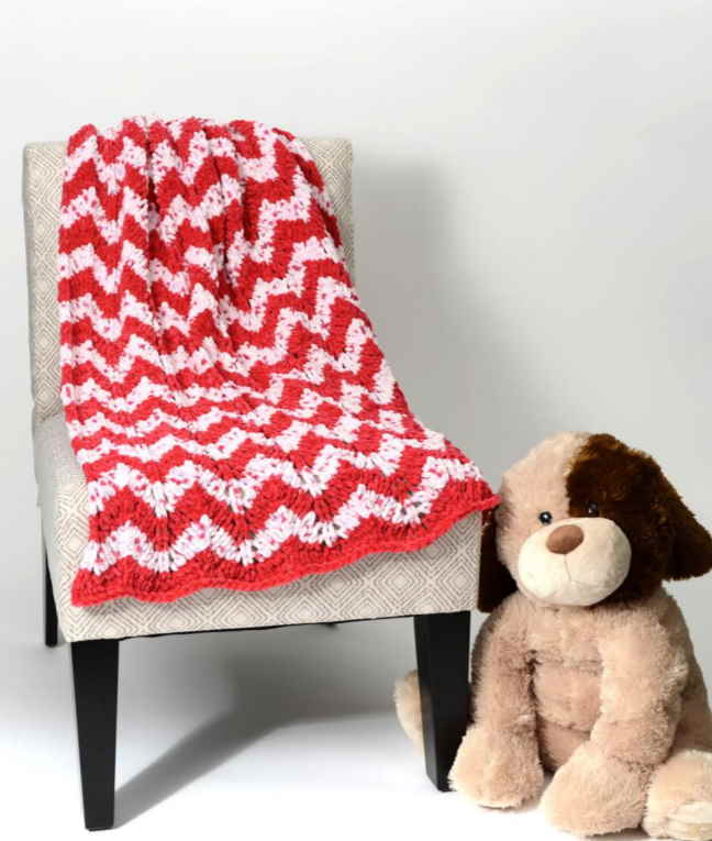 Free knitting pattern for a chevron baby blanket