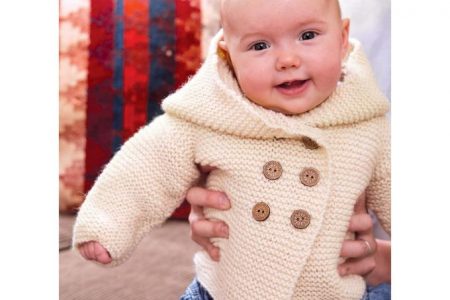 Garter Stitch Baby Jacket Knitting Pattern