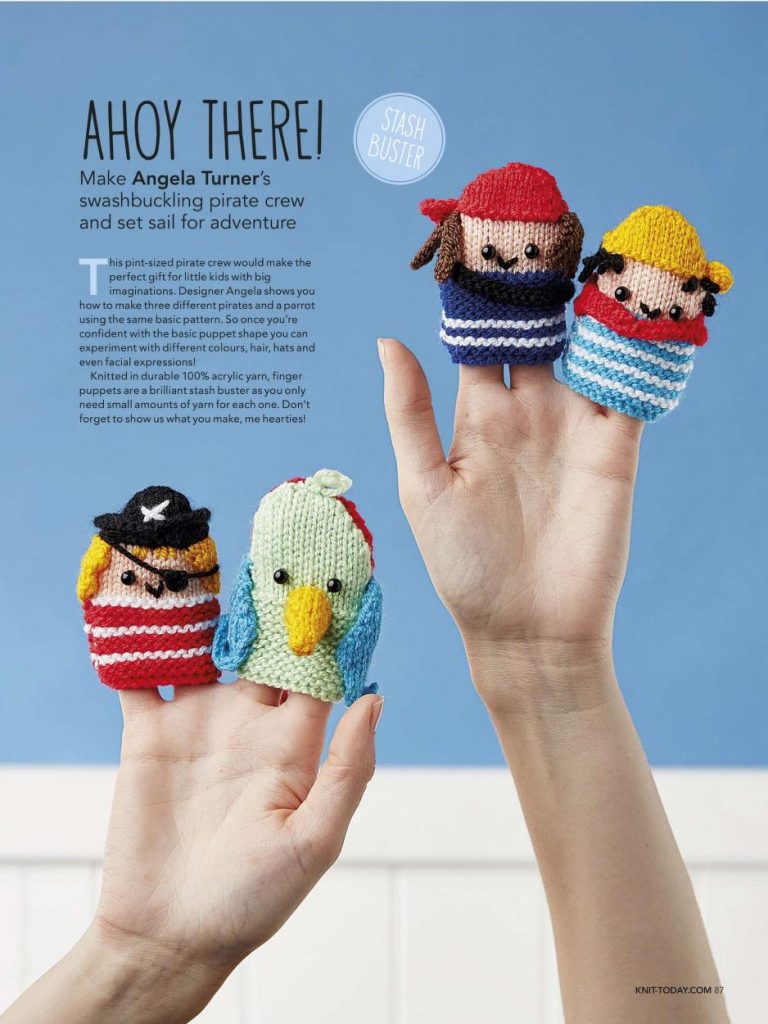 Knitting Pattern for Pirate Finger Puppets