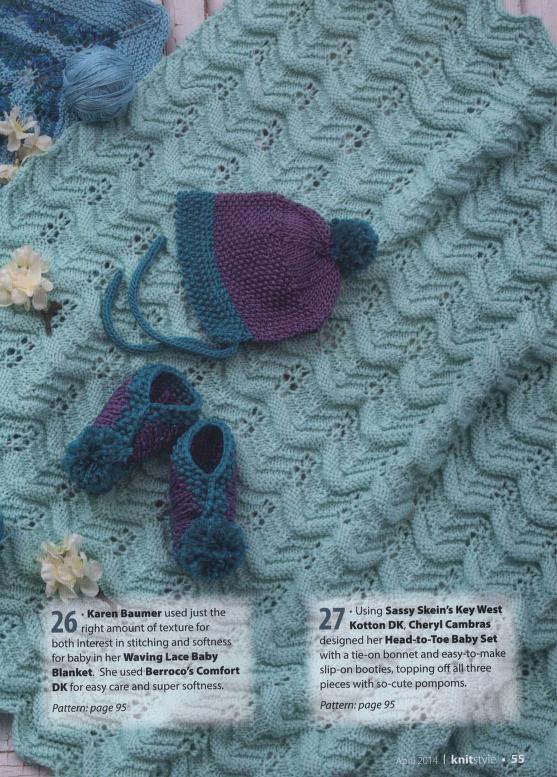 Knitting pattern for a baby shower set