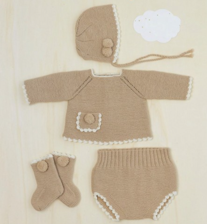 Free Baby Set Knitting Pattern for Mid-Season